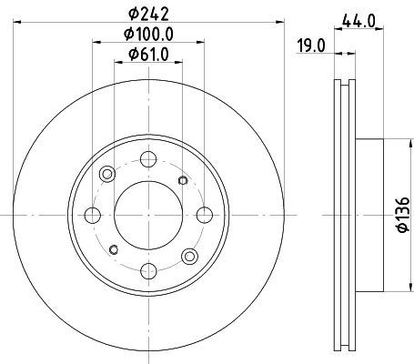 HELLA PAGID Тормозной диск 8DD 355 103-101